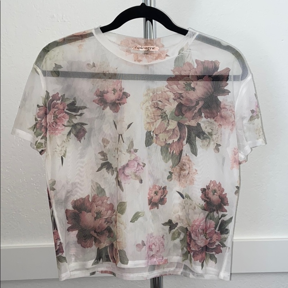 Floral Mesh Top